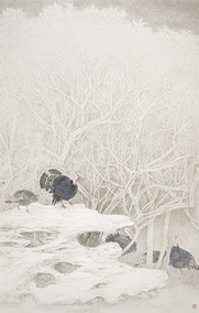 朱三秋作品7《鸣春》尺寸：230x146cm 2016年